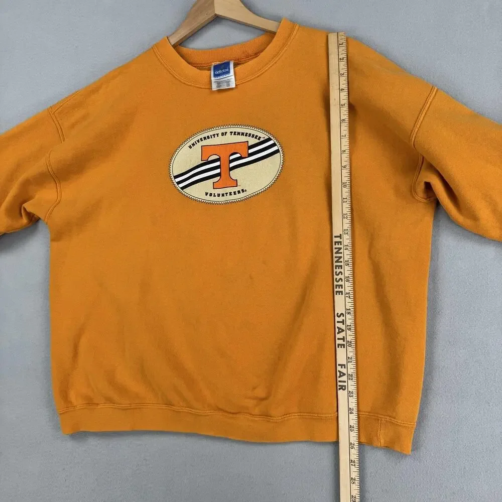 Vintage Adidas Tennessee Vols Sweatshirt Mens 2XL Orange Fleece NCAA Football